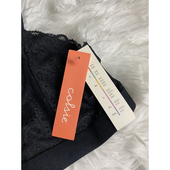 Set of 2 Colsie Women's Lace Triangle Bralette Black Size Medium  NWT - Picture 5 of 8